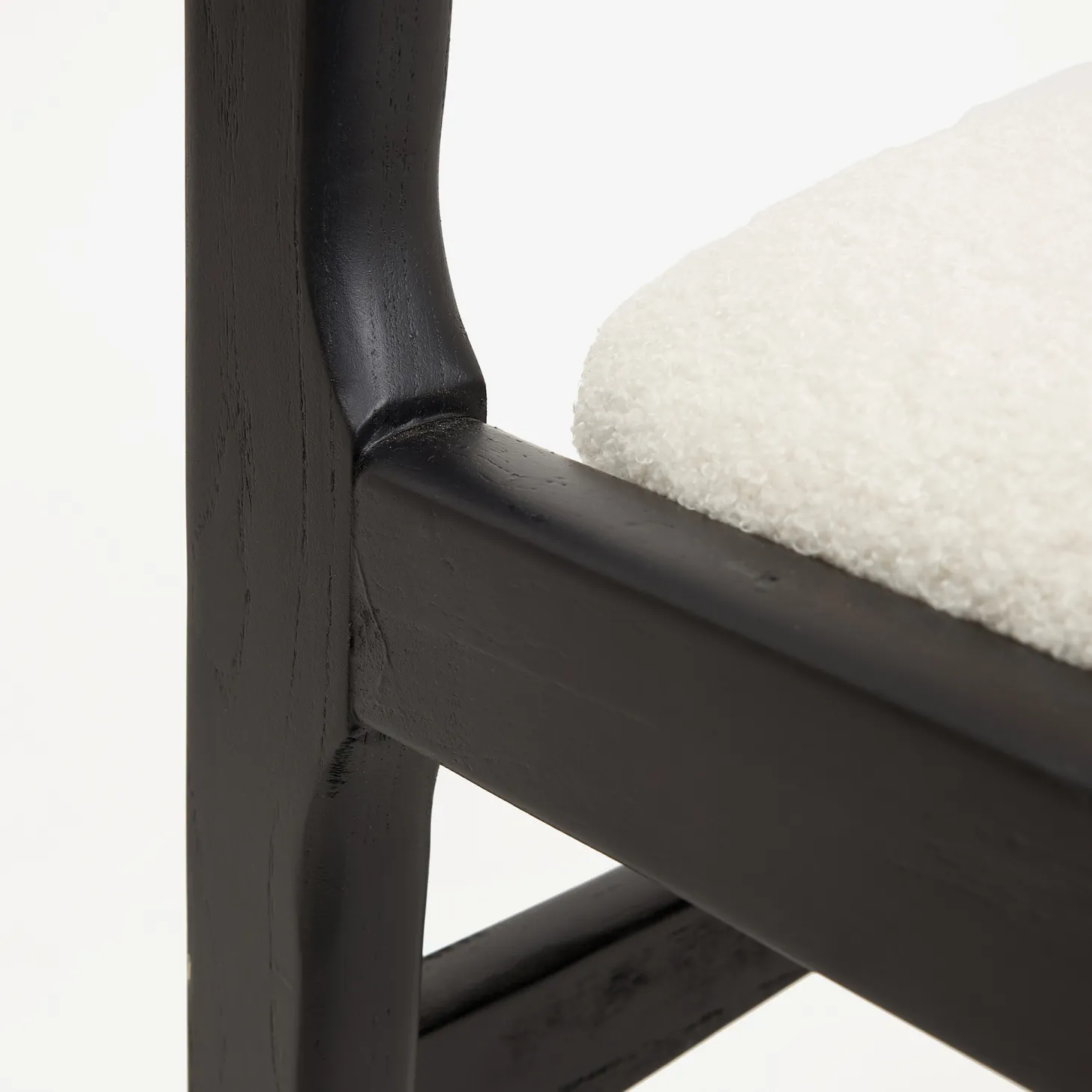 Silla de comedor de madera de olmo negra Jana 48x44x79cm Clau&Chloe
