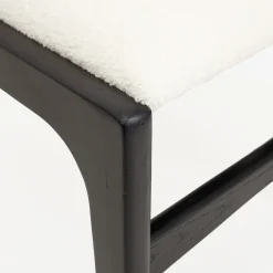 Silla de comedor de madera de olmo negra Jana 48x44x79cm Clau&Chloe