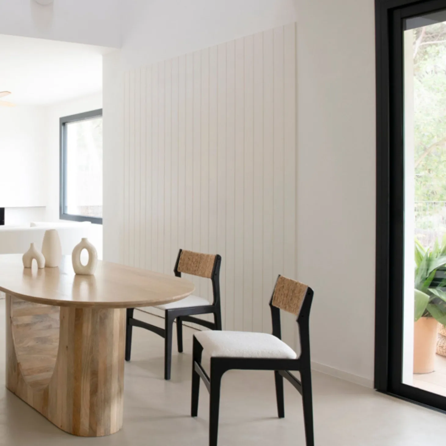 Silla de comedor de madera de olmo negra Jana 48x44x79cm Clau&Chloe