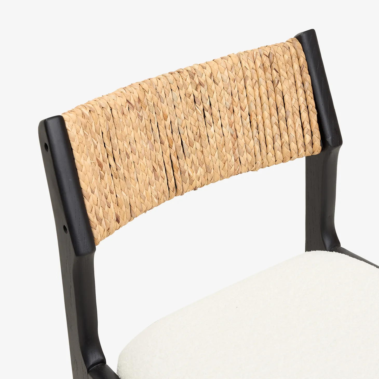 Silla de comedor de madera de olmo negra Jana 48x44x79cm Clau&Chloe