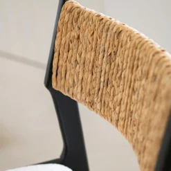 Silla de comedor de madera de olmo negra Jana 48x44x79cm Clau&Chloe