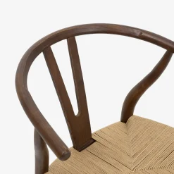 Silla de comedor de madera de olmo marrón oscuro Irma 49x42x78cm Clau&Chloe