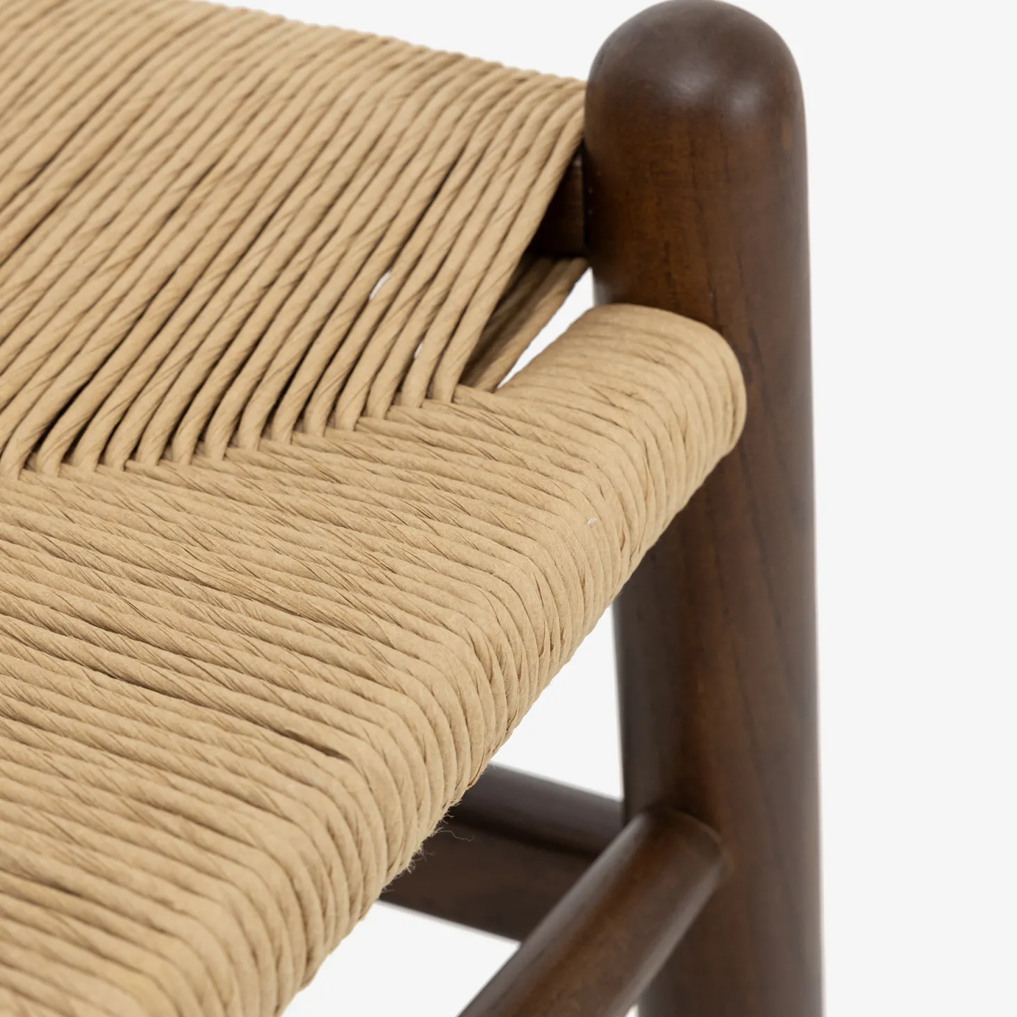 Silla de comedor de madera de olmo marrón oscuro Irma 49x42x78cm Clau&Chloe