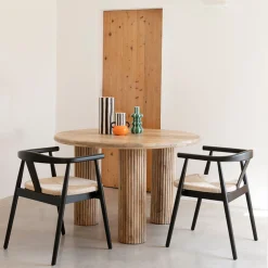 Silla de comedor de madera de haya negra Lilia 56x56x73cm