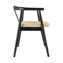 Silla de comedor de madera de haya negra Lilia 56x56x73cm