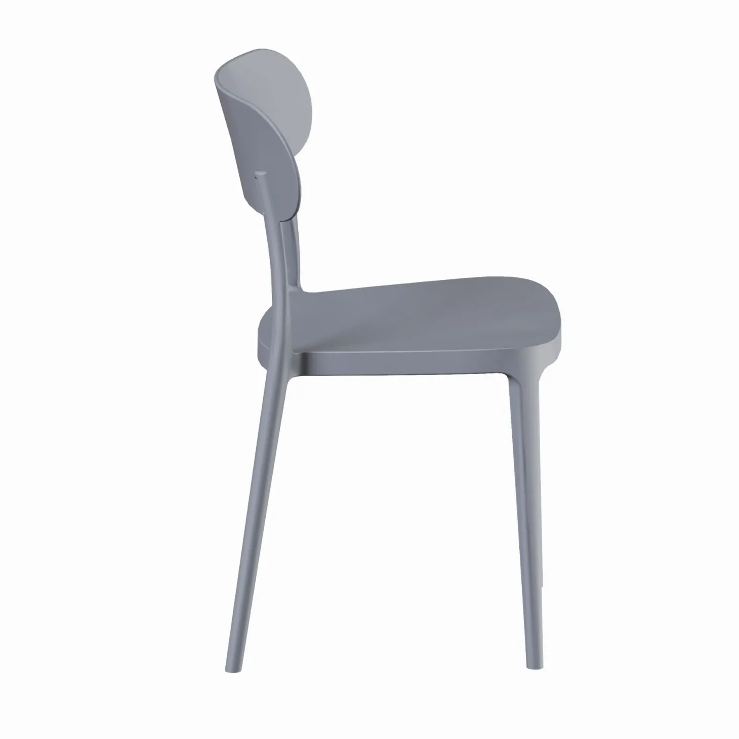 Silla de comedor de polipropileno gris Nesta 45x42x77cm