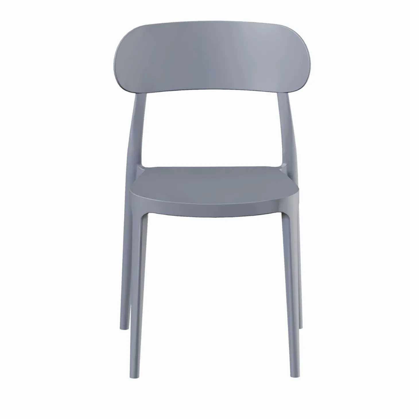 Silla de comedor de polipropileno gris Nesta 45x42x77cm