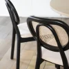 Silla de comedor de ratán y lino Cibran 46x42x85cm Clau&Chloe