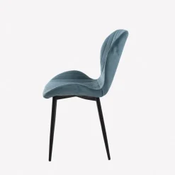 Silla de comedor de terciopelo azul Lydia 54x50x86cm Clau&Chloe
