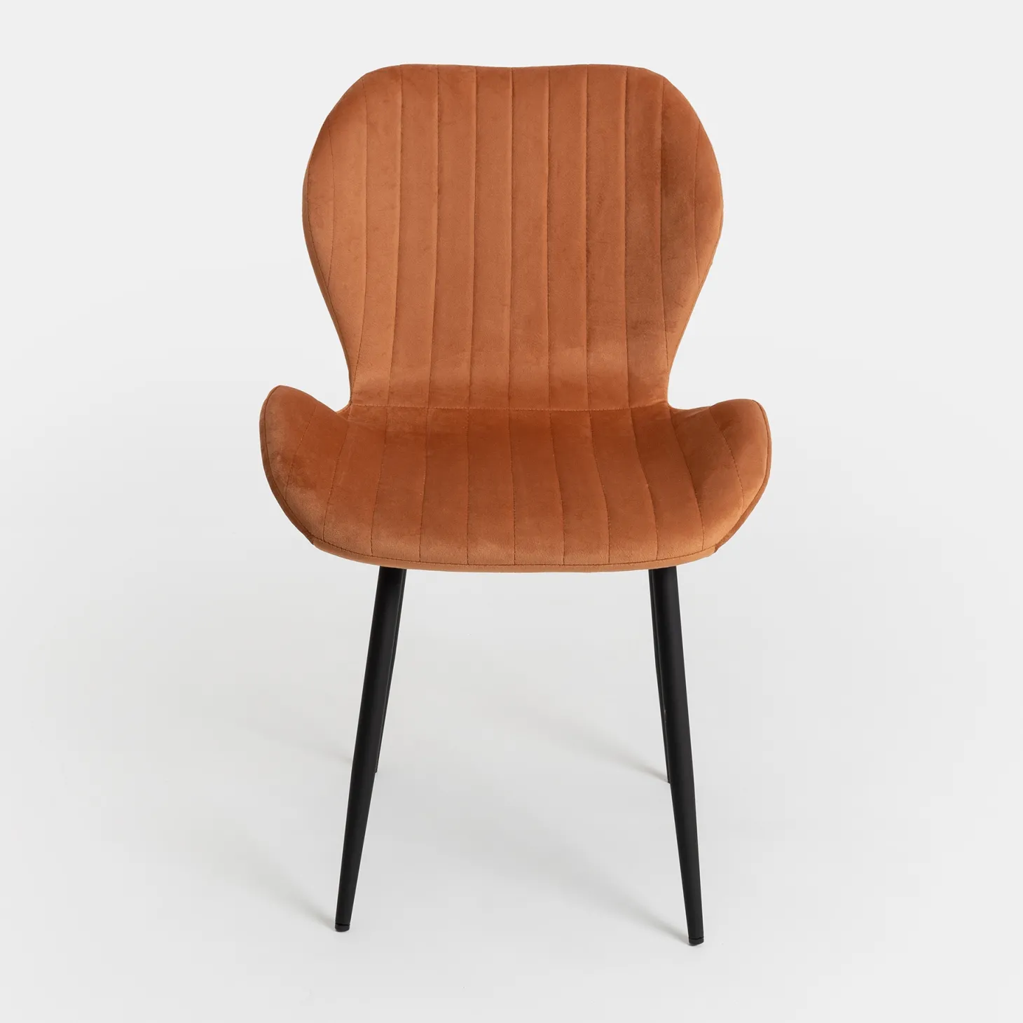 Silla de comedor de terciopelo naranja Lydia 54x50x86cm Clau&Chloe