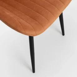 Silla de comedor de terciopelo naranja Lydia 54x50x86cm Clau&Chloe