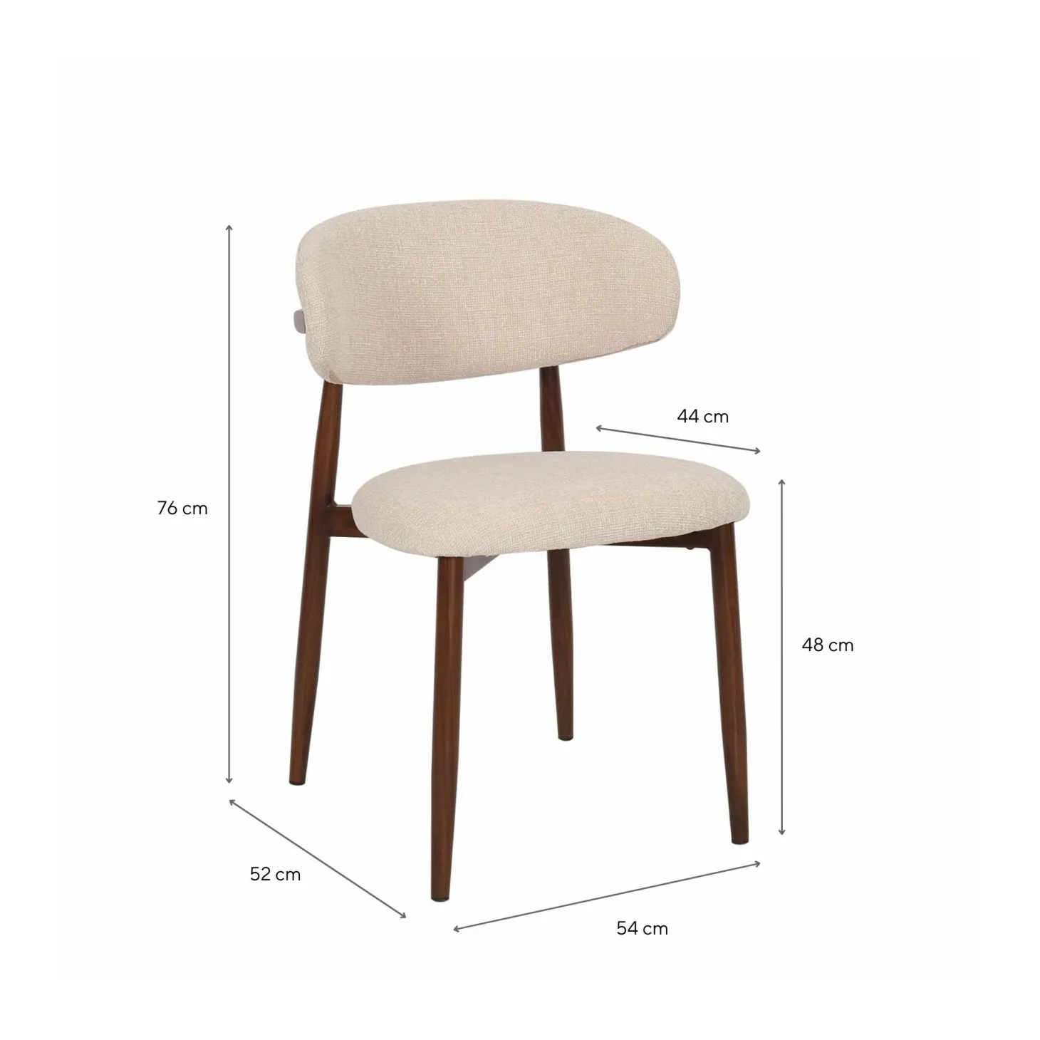 Silla de comedor efecto madera beige Martina 54x52x76cm Clau&Chloe