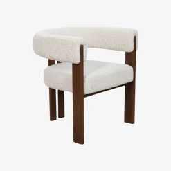 Silla de comedor efecto madera crema Velia 60x70x97cm Clau&Chloe