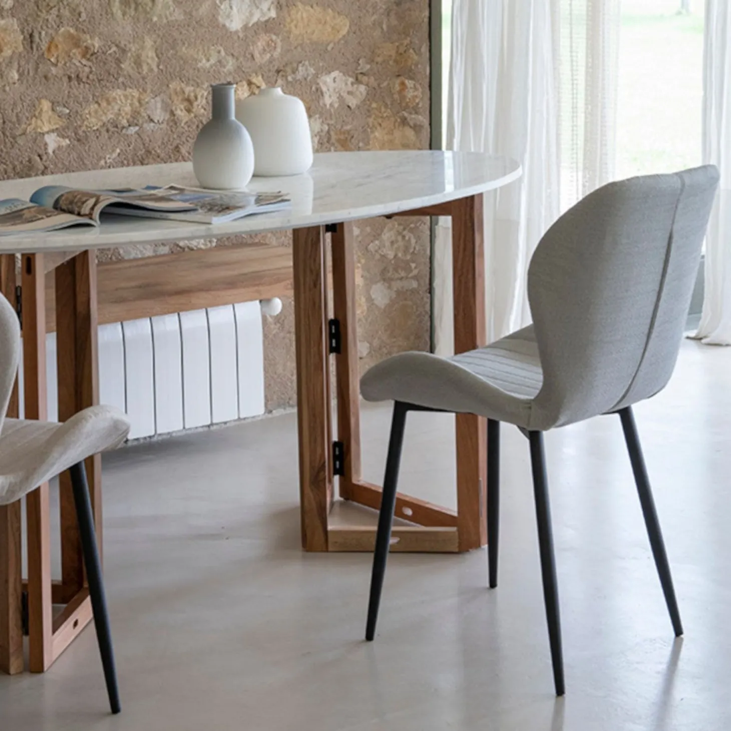 Silla de comedor gris Lydia 54x50x86cm Clau&Chloe