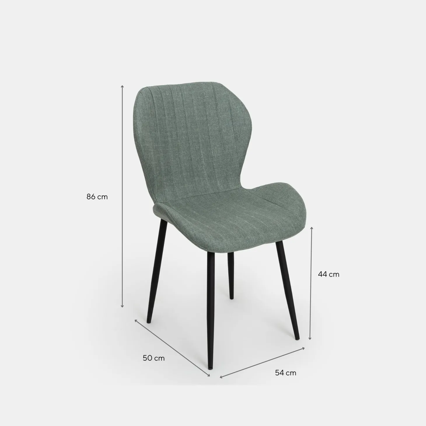 Silla de comedor verde Lydia 54x50x86cm Clau&Chloe