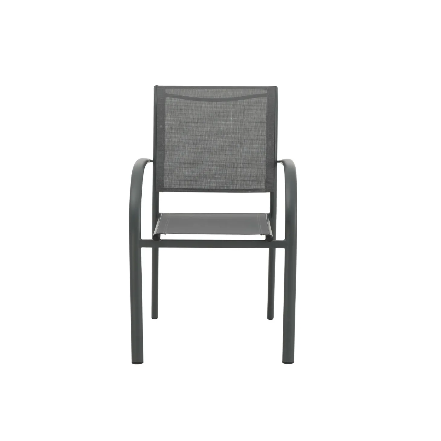 Silla de jardín de aluminio y textilene gris Tabarca 56x62x88cm