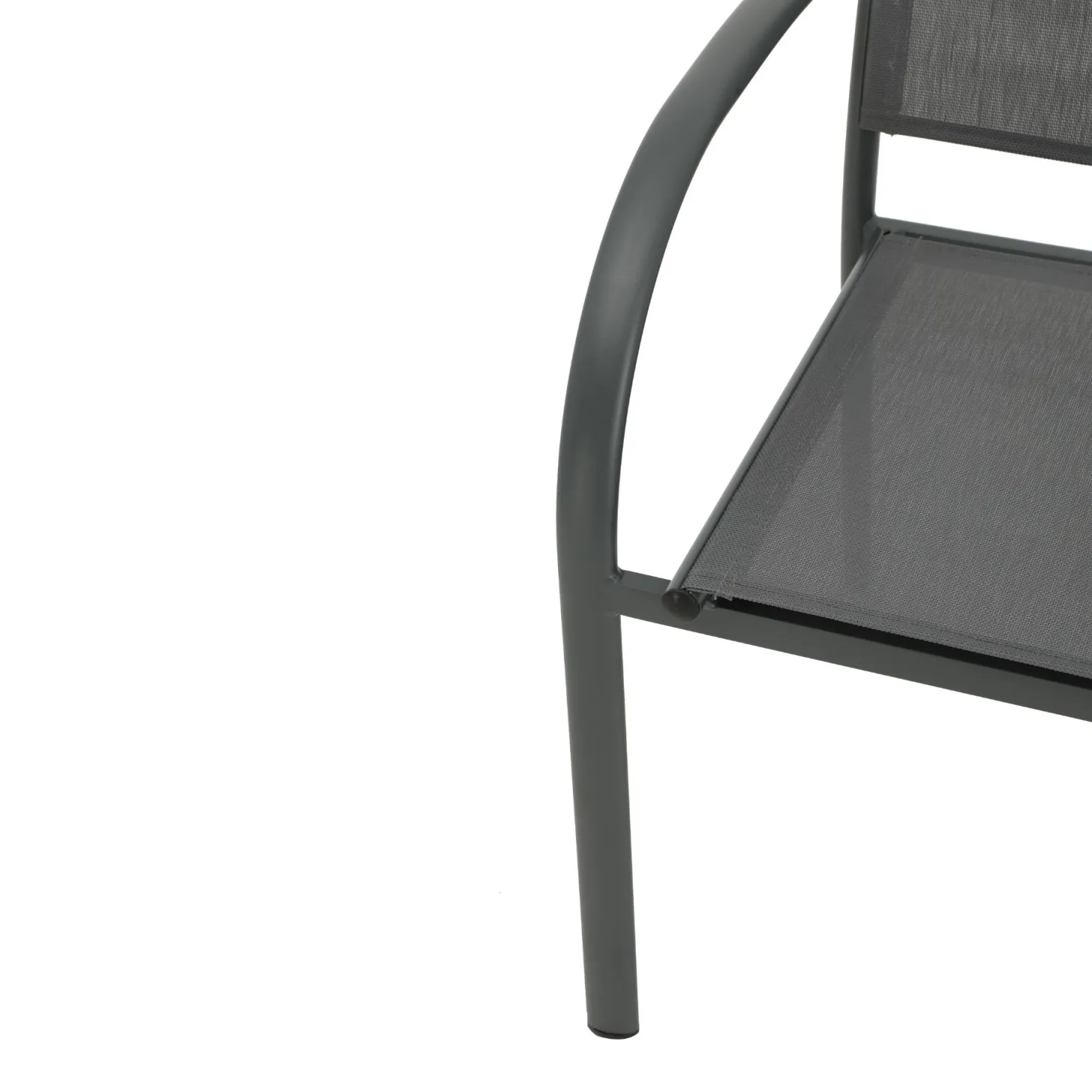 Silla de jardín de aluminio y textilene gris Tabarca 56x62x88cm