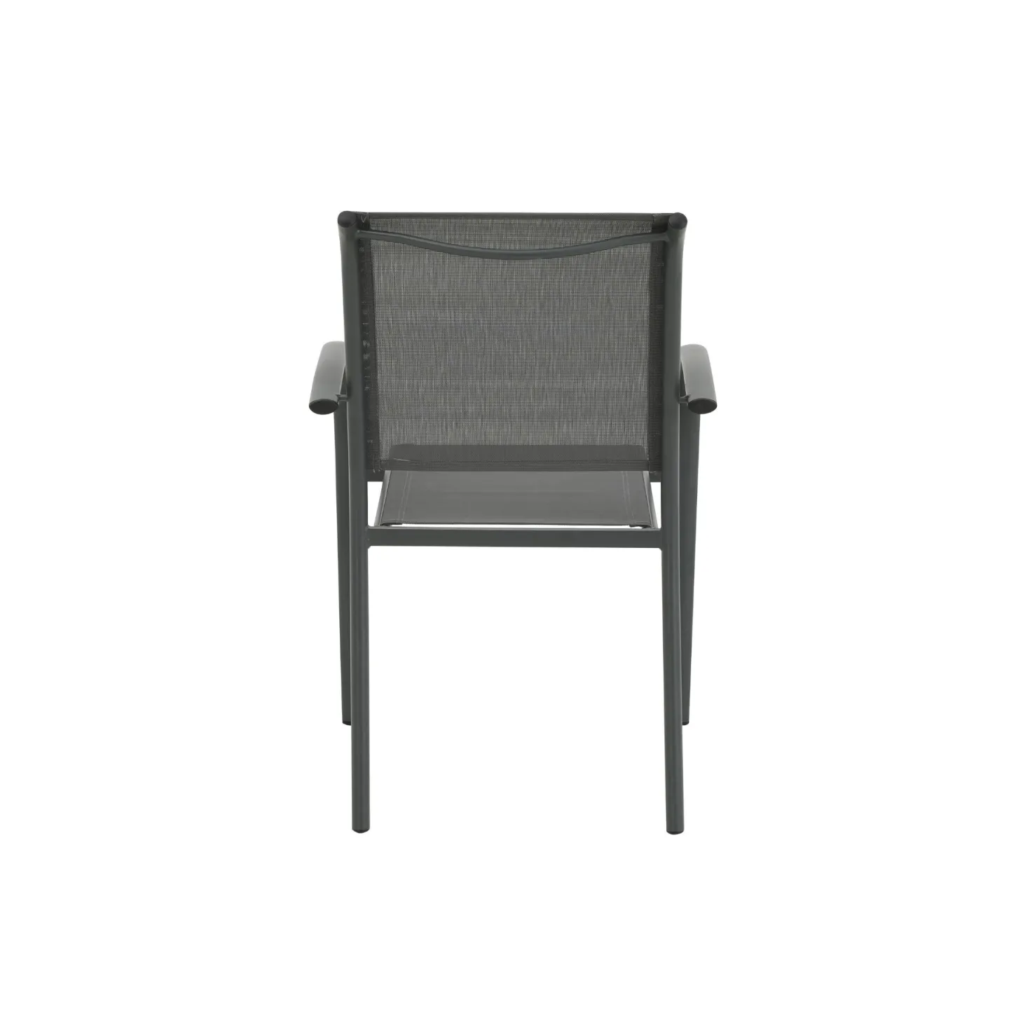 Silla de jardín de aluminio y textilene gris Tabarca 56x62x88cm