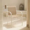 Silla de jardín de aluminio y textilene blanca Tabarca 56x62x88cm
