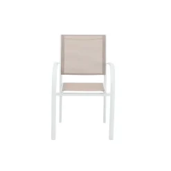 Silla de jardín de aluminio y textilene blanca Tabarca 56x62x88cm