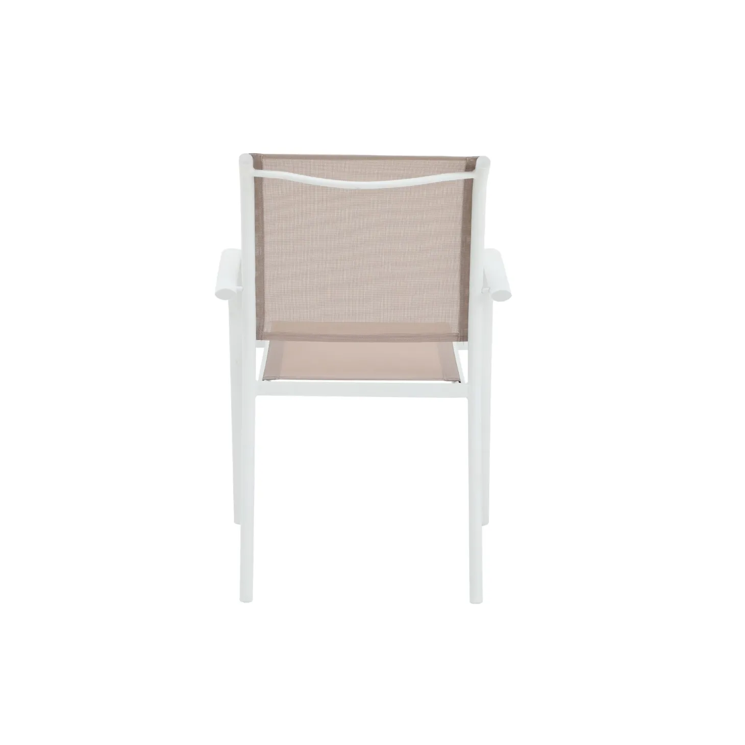 Silla de jardín de aluminio y textilene blanca Tabarca 56x62x88cm
