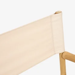 Silla de jardín de director de bambú blanca Chios 58x44x88cm