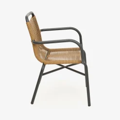 Silla de jardín de ratán sintético y aluminio Anse 55x60x79cm