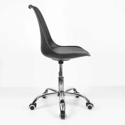 Silla de oficina con ruedas negra Tulip 48x55x82cm