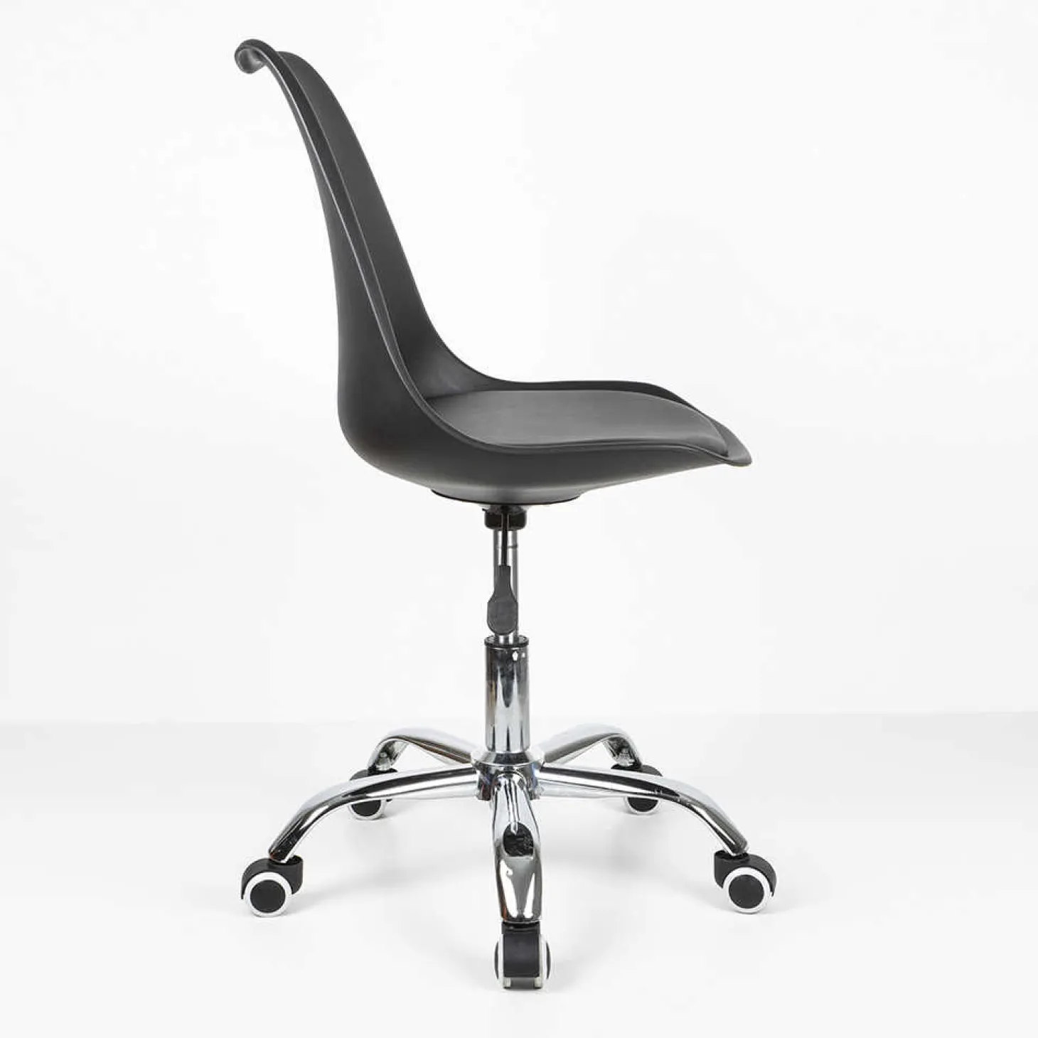 Silla de oficina con ruedas negra Tulip 48x55x82cm