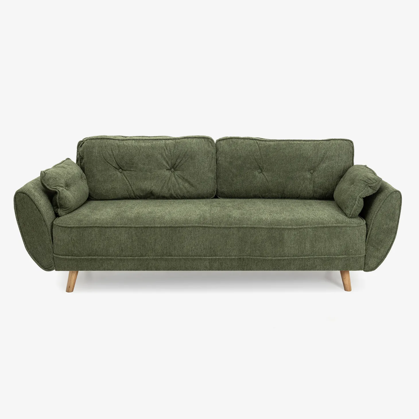 Sofá cama de 3 plazas verde Fules 212x85x85cm