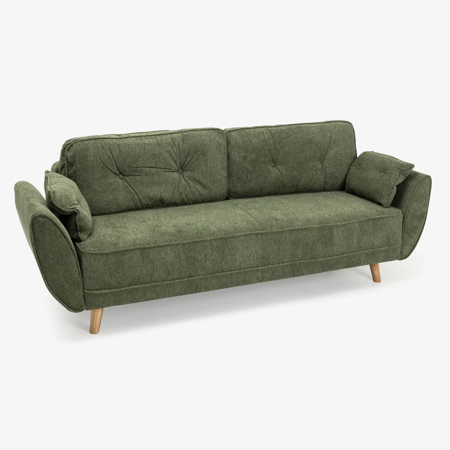 Sofá cama de 3 plazas verde Fules 212x85x85cm