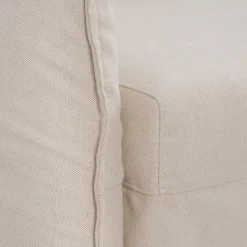 Sofá cama de algodón y lino beige 215x100x97cm