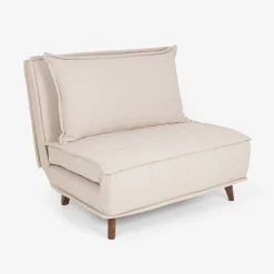 Sofá cama individual crema 104x92x84cm