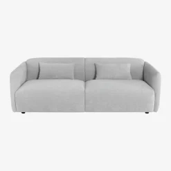 Sofá de 3 plazas de chenilla gris Ezra 216x88x70cm