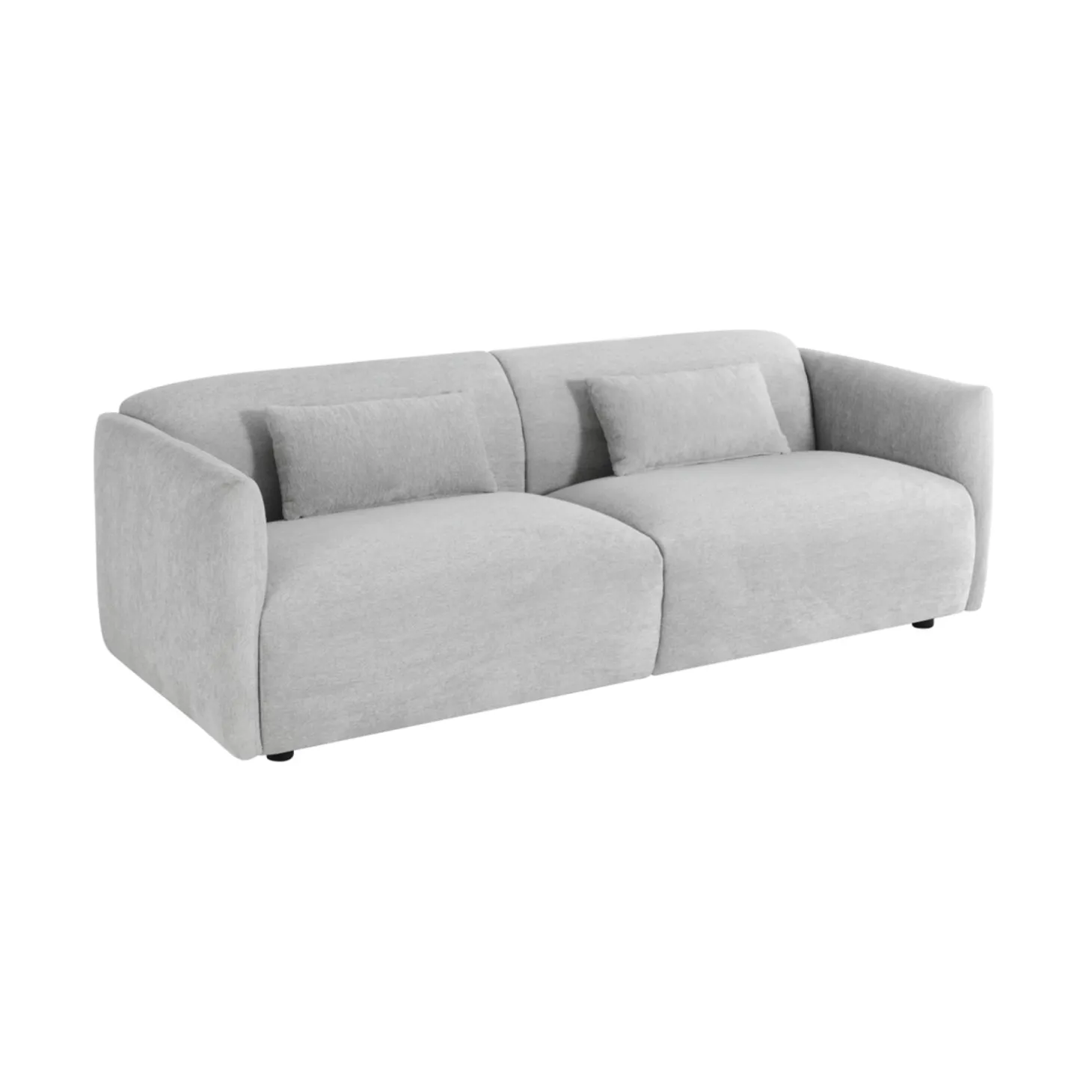 Sofá de 3 plazas de chenilla gris Ezra 216x88x70cm