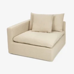 Sofá de 3 plazas de lino beige Aiden 220x110x80 Clau&Chloe
