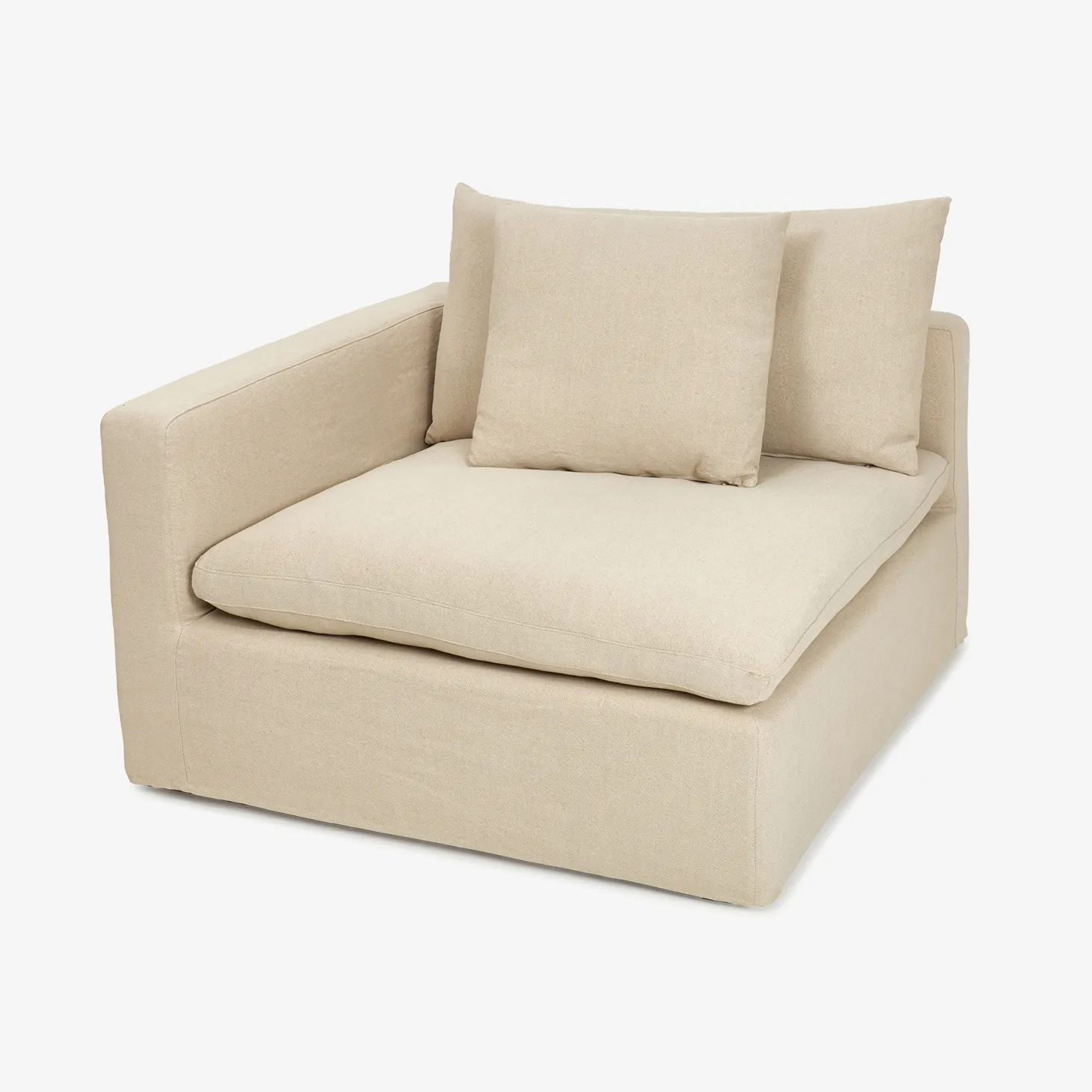 Sofá de 3 plazas de lino beige Aiden 220x110x80 Clau&Chloe
