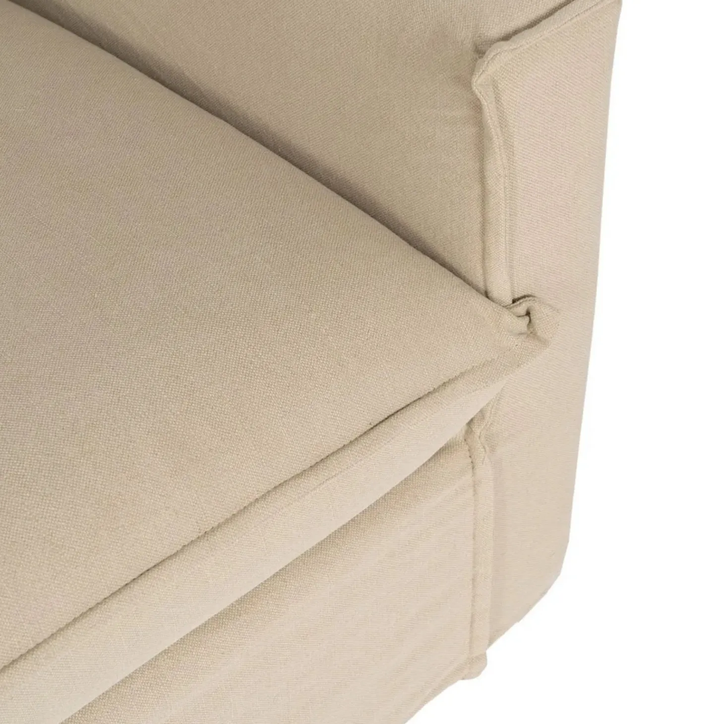 Sofá de 3 plazas de lino y algodón beige Bristol 220x95x90cm