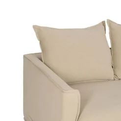Sofá de 3 plazas de lino y algodón beige Bristol 220x95x90cm