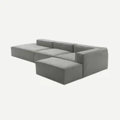 Sofá modular con chaise longue gris Arlo 350x170cm Clau&Chloe