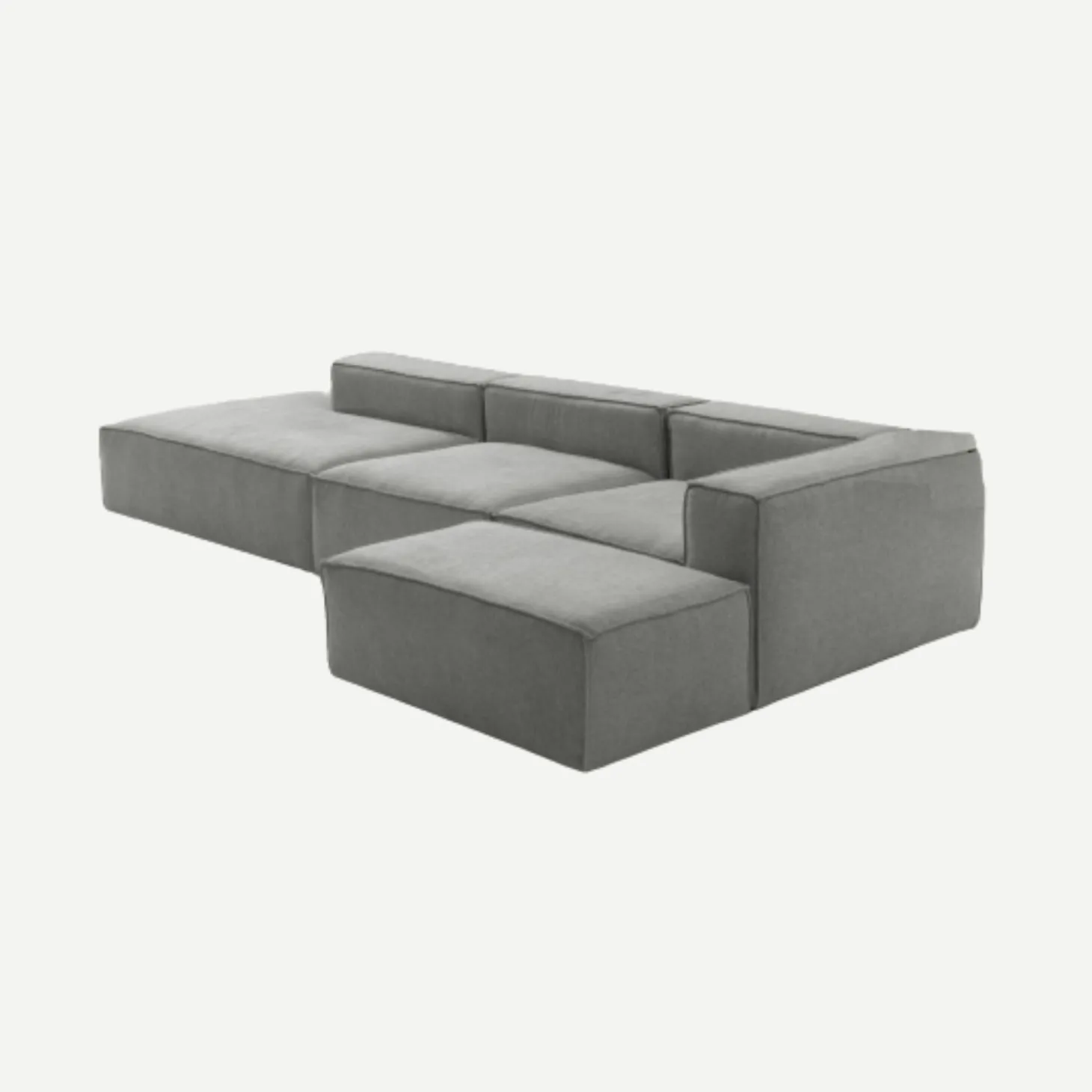 Sofá modular con chaise longue gris Arlo 350x170cm Clau&Chloe