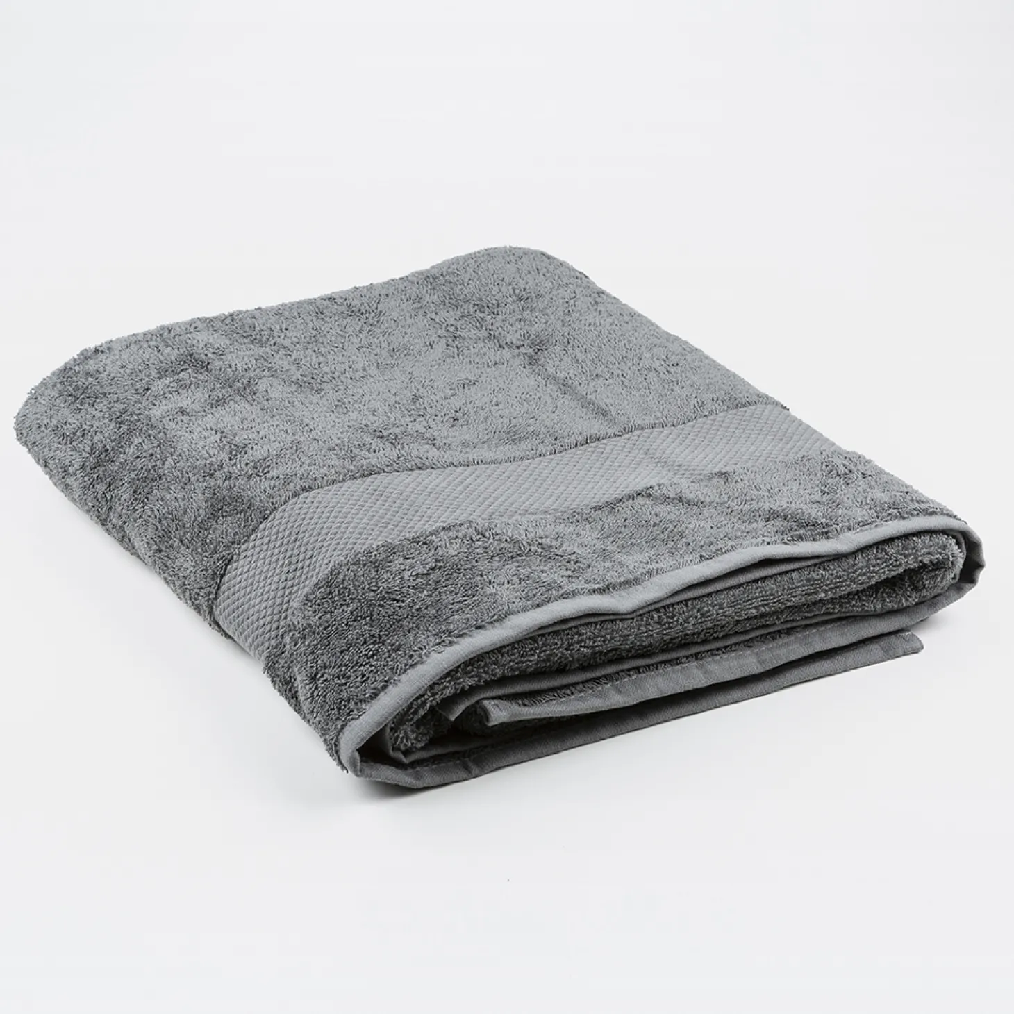 Toalla de ducha XL de algodón gris oscuro Vic 100x150cm - 500 gr/m²