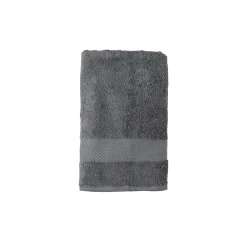 Toalla de lavabo de algodón gris oscuro Vic 50x100cm - 500 gr/m²