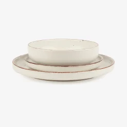 Vajilla de 12 piezas de cerámica beige Iria