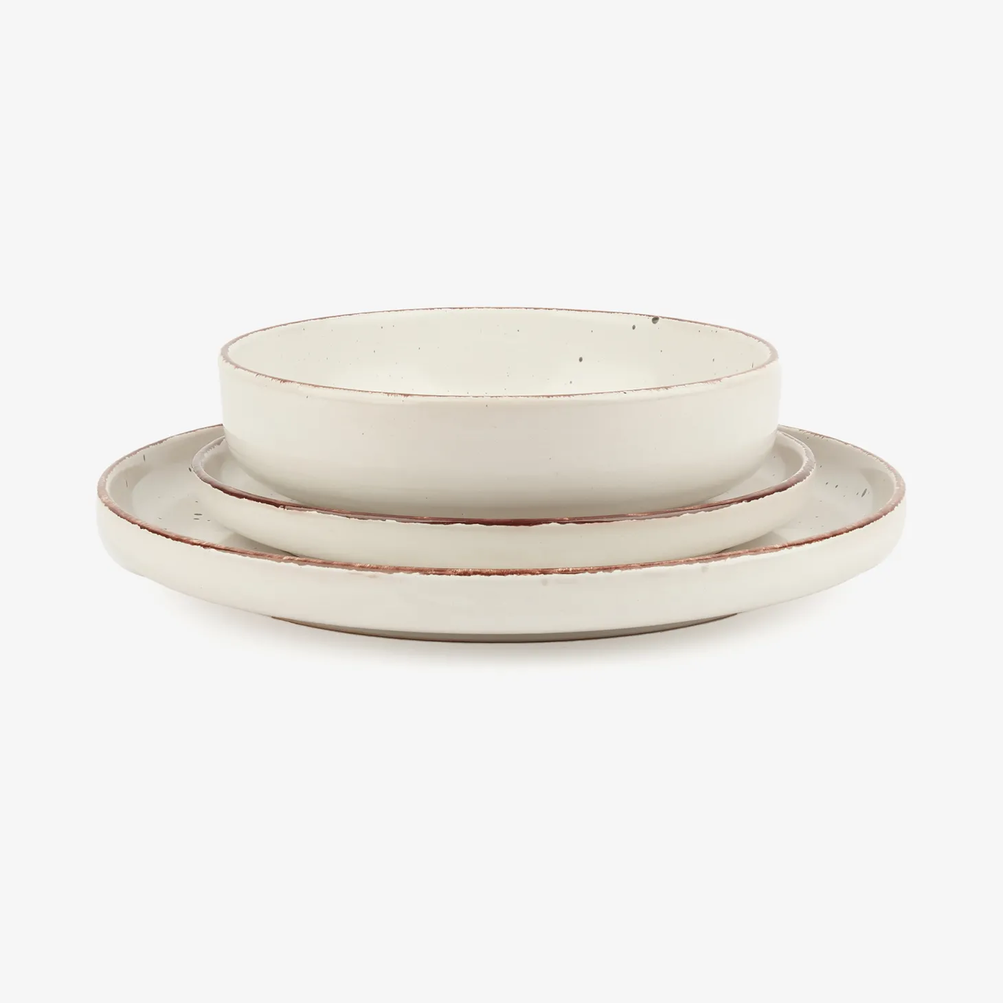Vajilla de 12 piezas de cerámica beige Iria