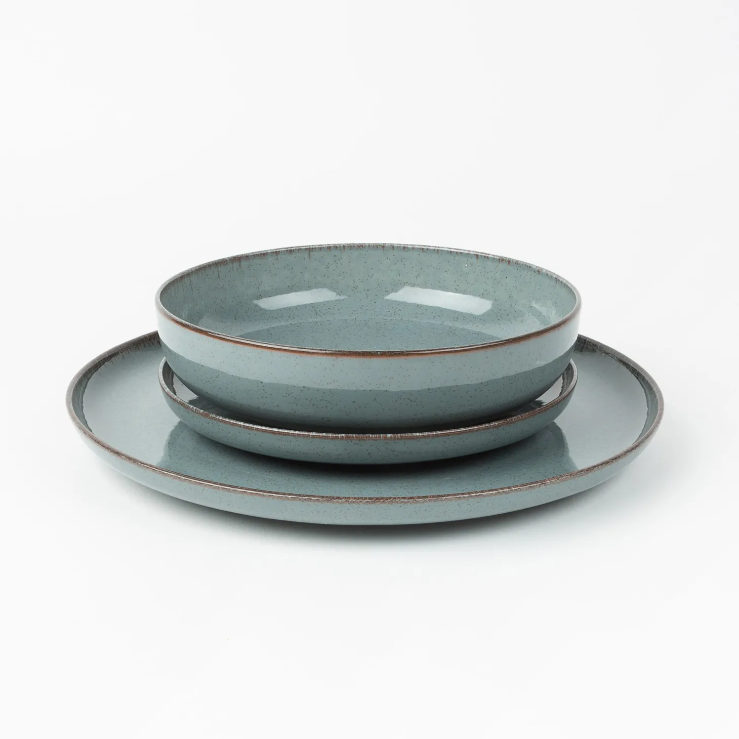 Vajilla de 12 piezas de porcelana azul Olite