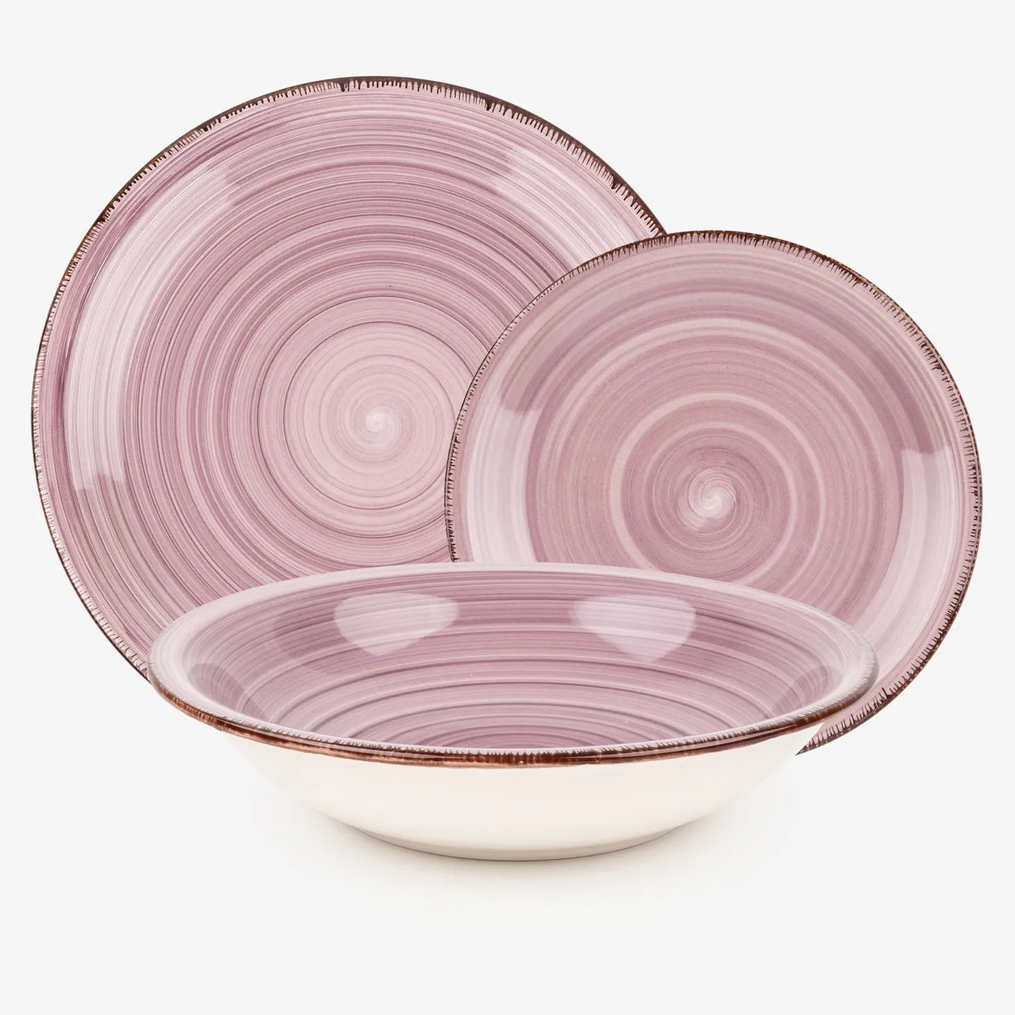 Vajilla de 18 piezas rosa Vita