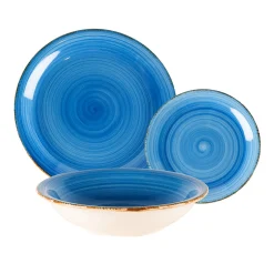 Vajilla de porcelana de 18 piezas de gres azul Vita