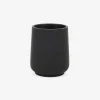 Vaso portacepillos de poliresina negro Carbon Ø8x10cm