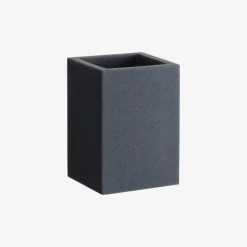 Vaso portacepillos de resina negro Clein 7x7x10cm
